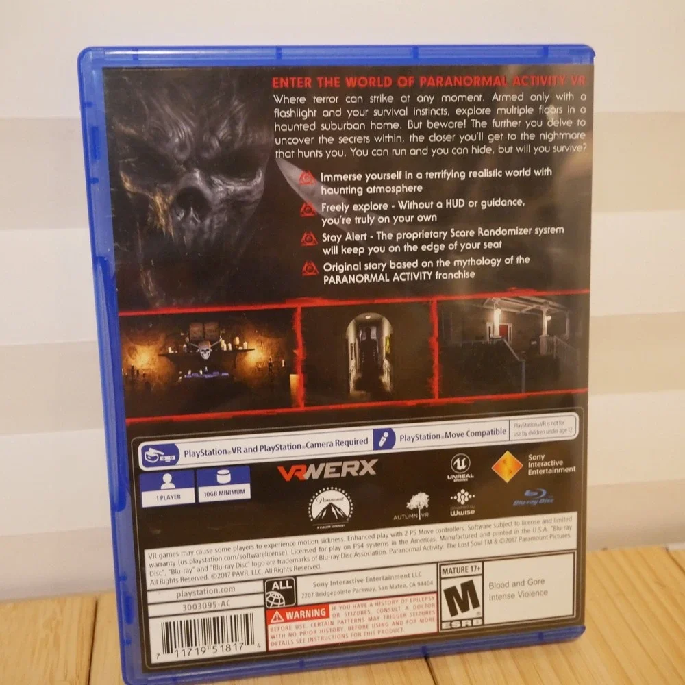 Paranormal Activity Lost Soul (PlayStation‎ 4 PS4 VR) - Tested & Working